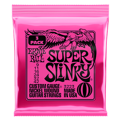 3 Pack Ernie Ball Super Slinky  9-42 