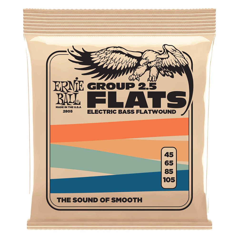 Ernie Ball Flatwound Group 2.5 Electric Bass Strings - 45-105 