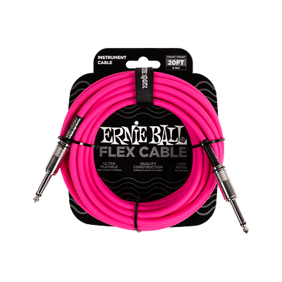 Flex Instrument Cable Straight/Straight 20ft - Pink 