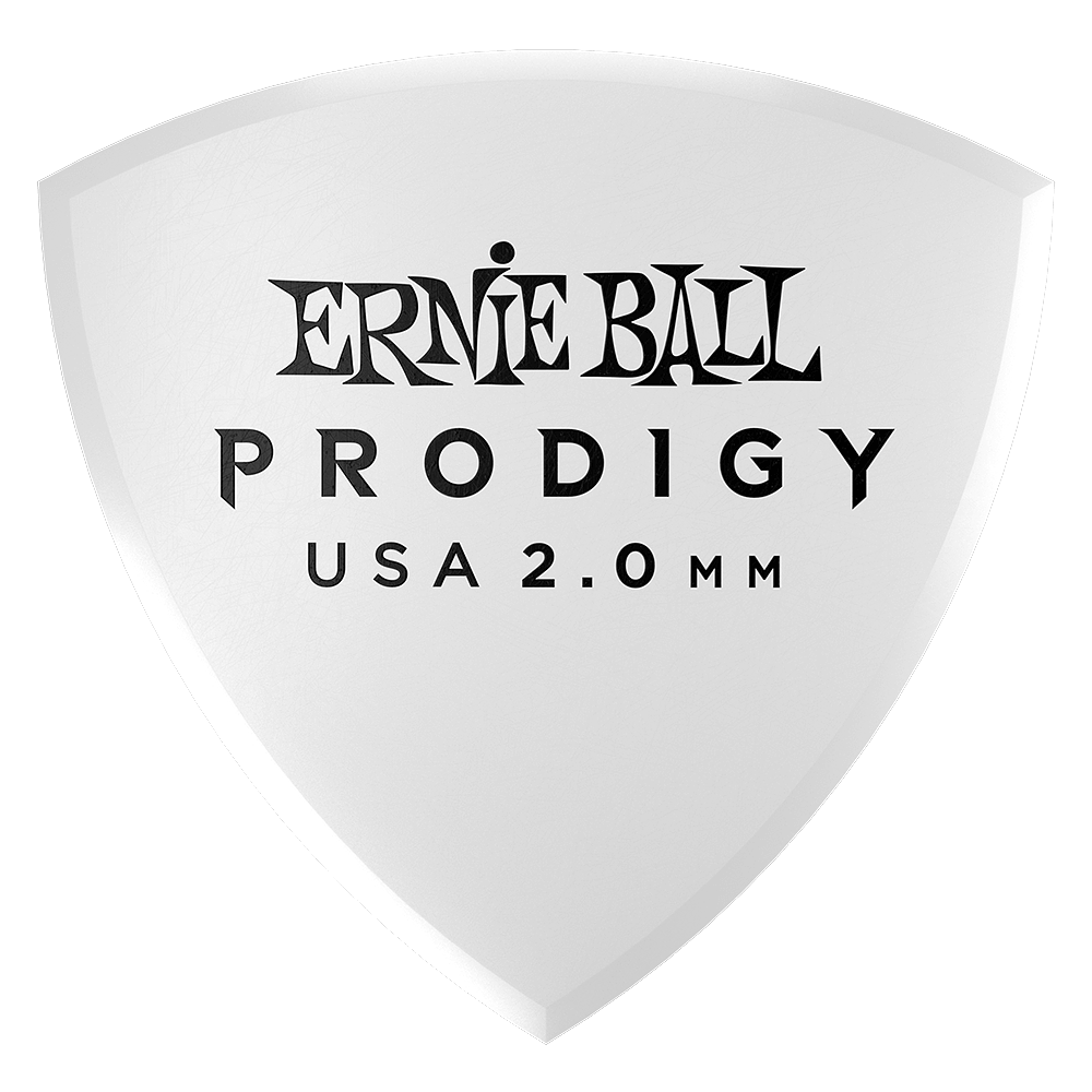 2.0mm White Large Shield Prodigy Picks 6-pack 