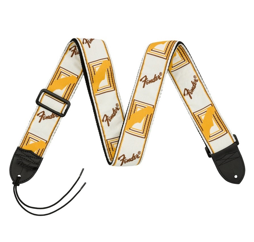 Correa Fender para Guitarra/Bajo Monogrammed White/brown/yellow