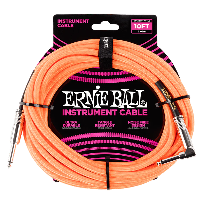 Cable de Instrumento Trenzado Recto/Angulado 3m - Neon Orange P06079 1