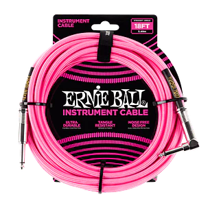 Cable de Instrumento Trenzado Recto/Angulado 5,5m - Neon Pink P06083