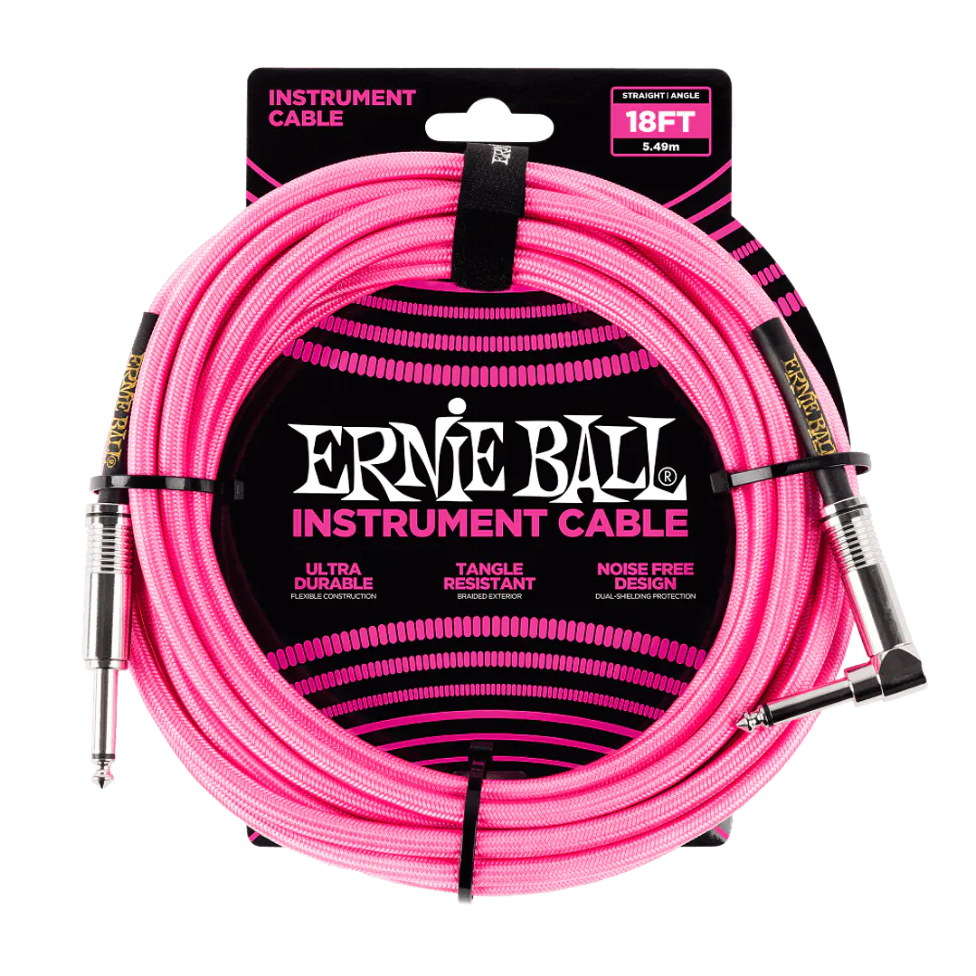 Cable de Instrumento Trenzado Recto/Angulado 5,5m - Neon Pink P06083 1