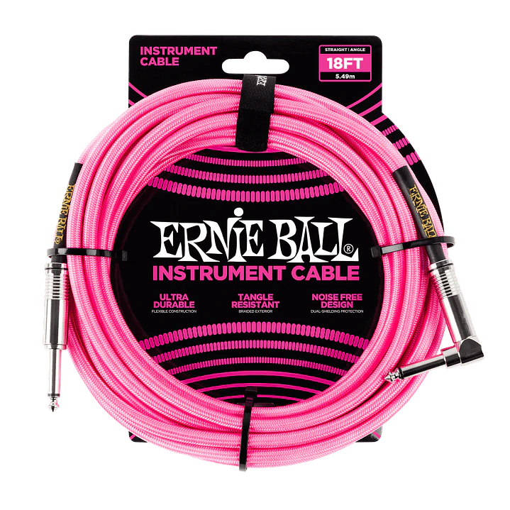 Cable de Instrumento Trenzado Recto/Angulado 5,5m - Neon Pink P06083 1