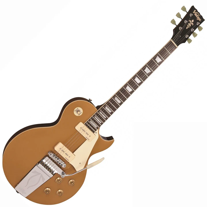 Guitarra Vintage Eléctrica V100 Midge Ure Signature Gold Top 5