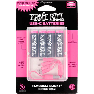 Batería USB‑C recargable AA Ernie Ball by Paleblue — Pack de 4