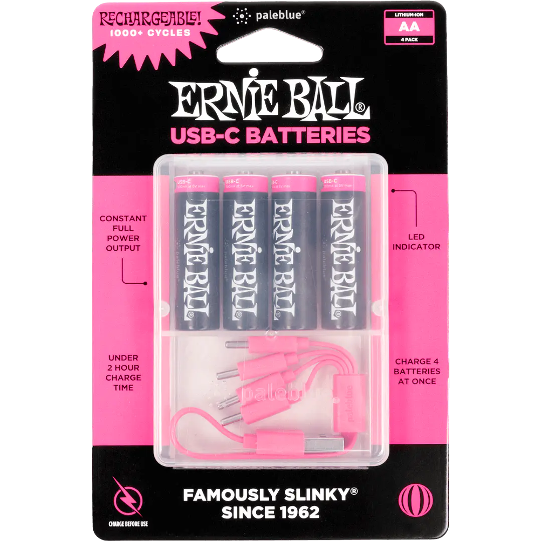 Batería USB‑C recargable AA Ernie Ball by Paleblue — Pack de 4 1