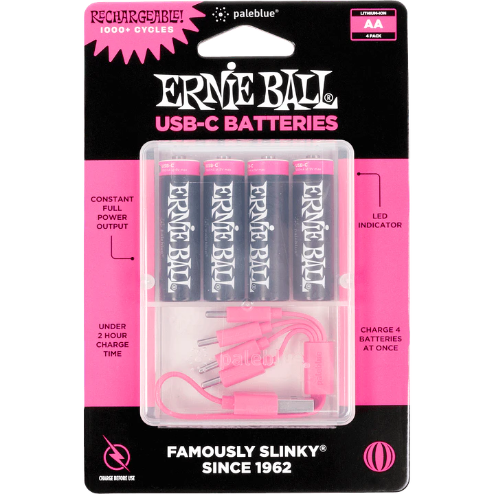Batería USB‑C recargable AA Ernie Ball by Paleblue — Pack de 4 1