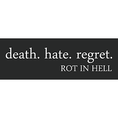 death. hate. regret. 15 x 5cm Vinyl Sticker 