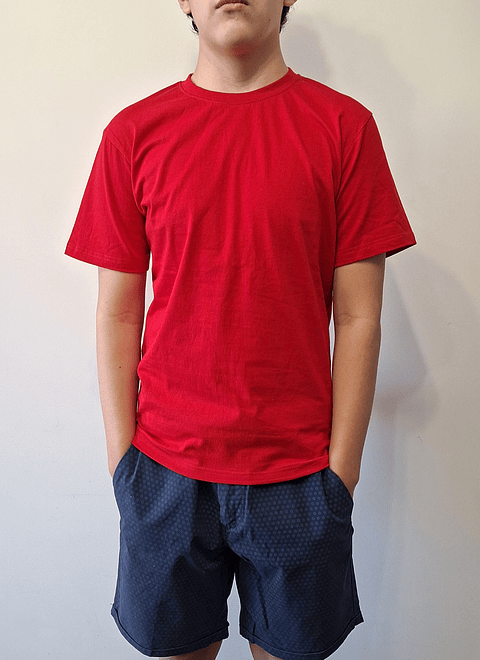 Polera lisa cuello redondo roja