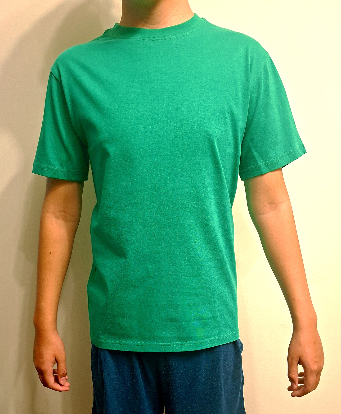 Polera lisa cuello redondo verde 2