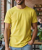 Polera lisa cuello redondo amarillo - Miniatura 1