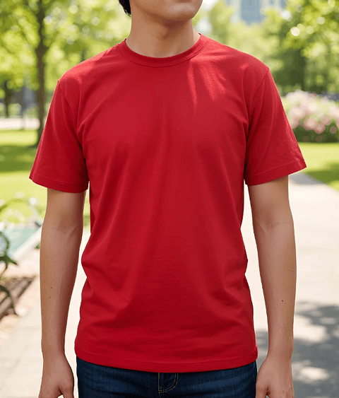 Polera lisa cuello redondo roja