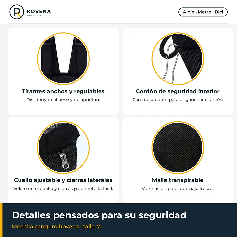 Mochila canguro para mascotas talla M 3