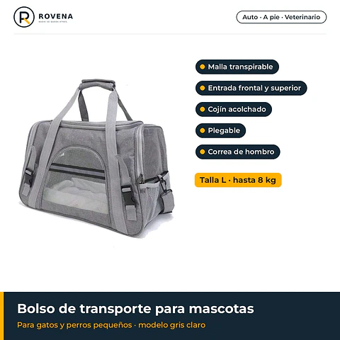 Bolso de transporte para mascotas talla L (hasta 8 kg)