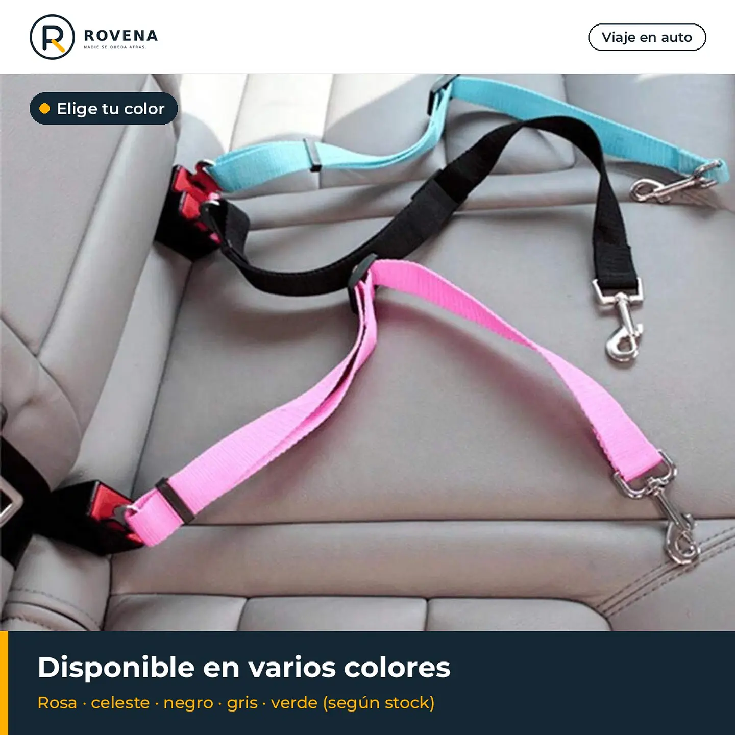 Cinturón de seguridad para mascotas en el auto 8