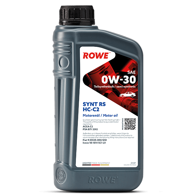 ACEITE MOTOR HIGHTEC SYNT RS 0W-30 HC-C2 ROWE