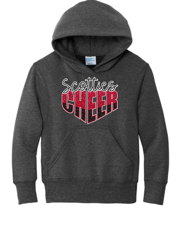 Youth Glitter Cheer Hoodie 1