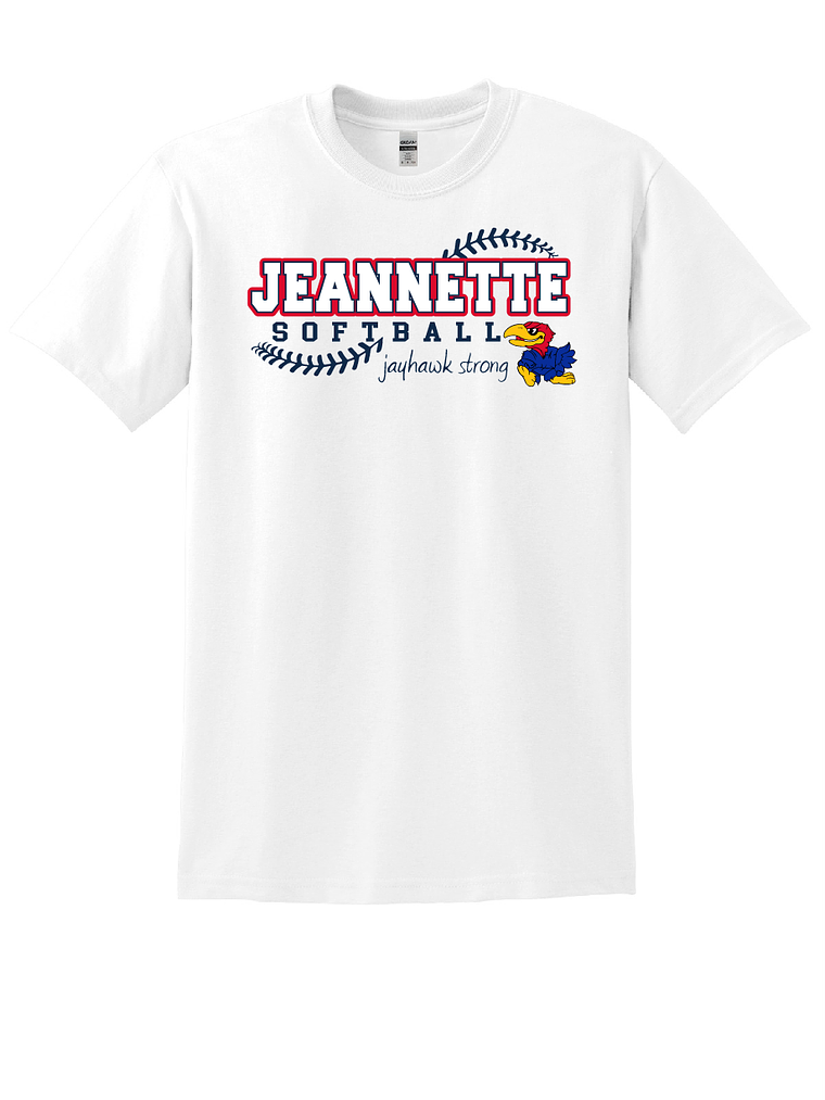 White Jeannette Softball Tee 1