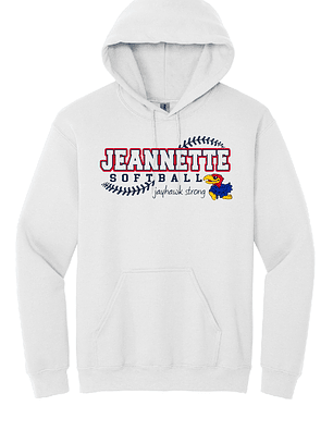 White Jeannette Softball Hoodie