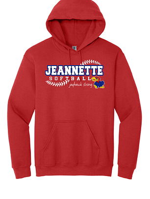 Red Jeannette Softball Hoodie
