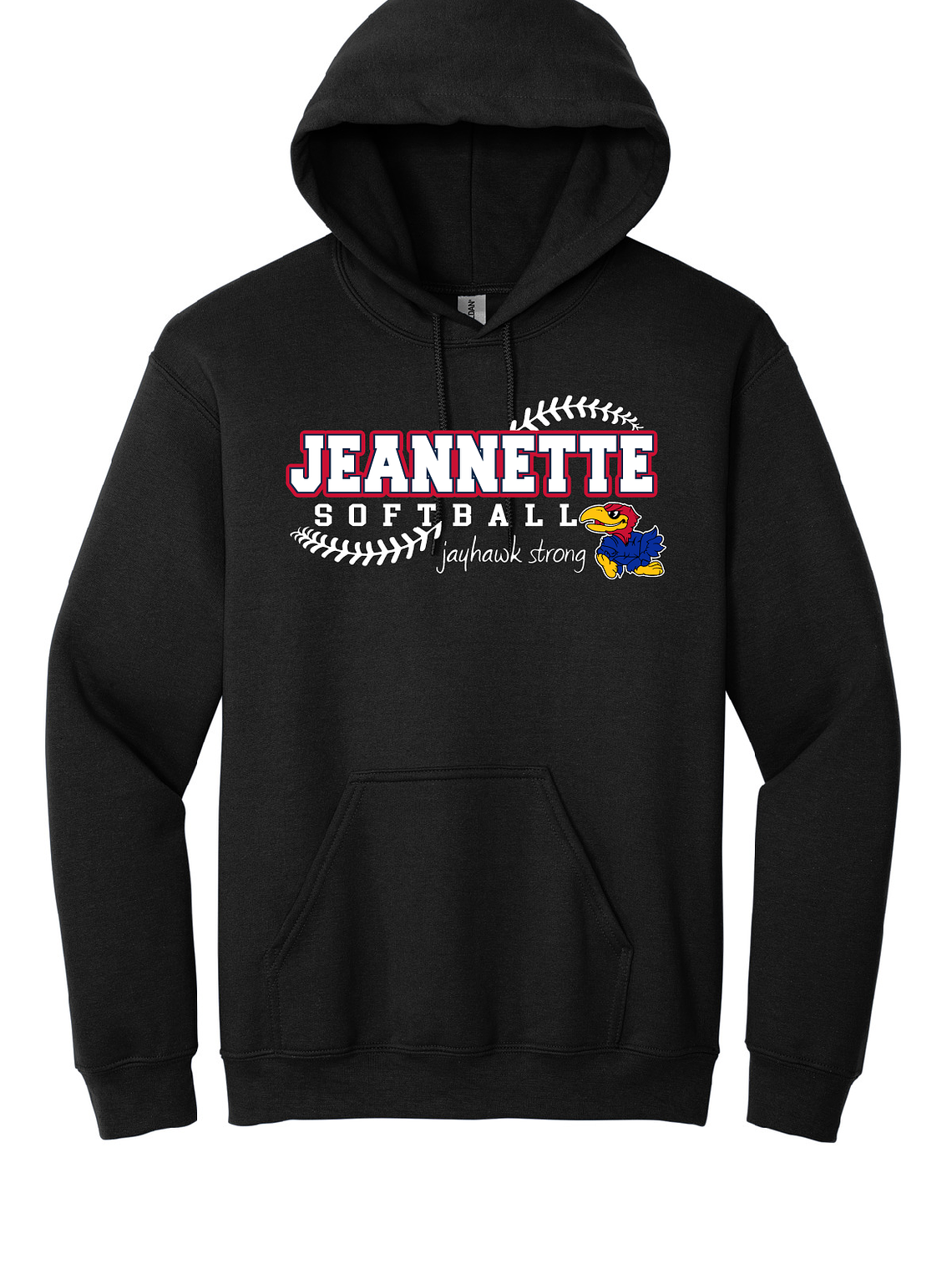 Black Jeannette Softball Hoodie 1