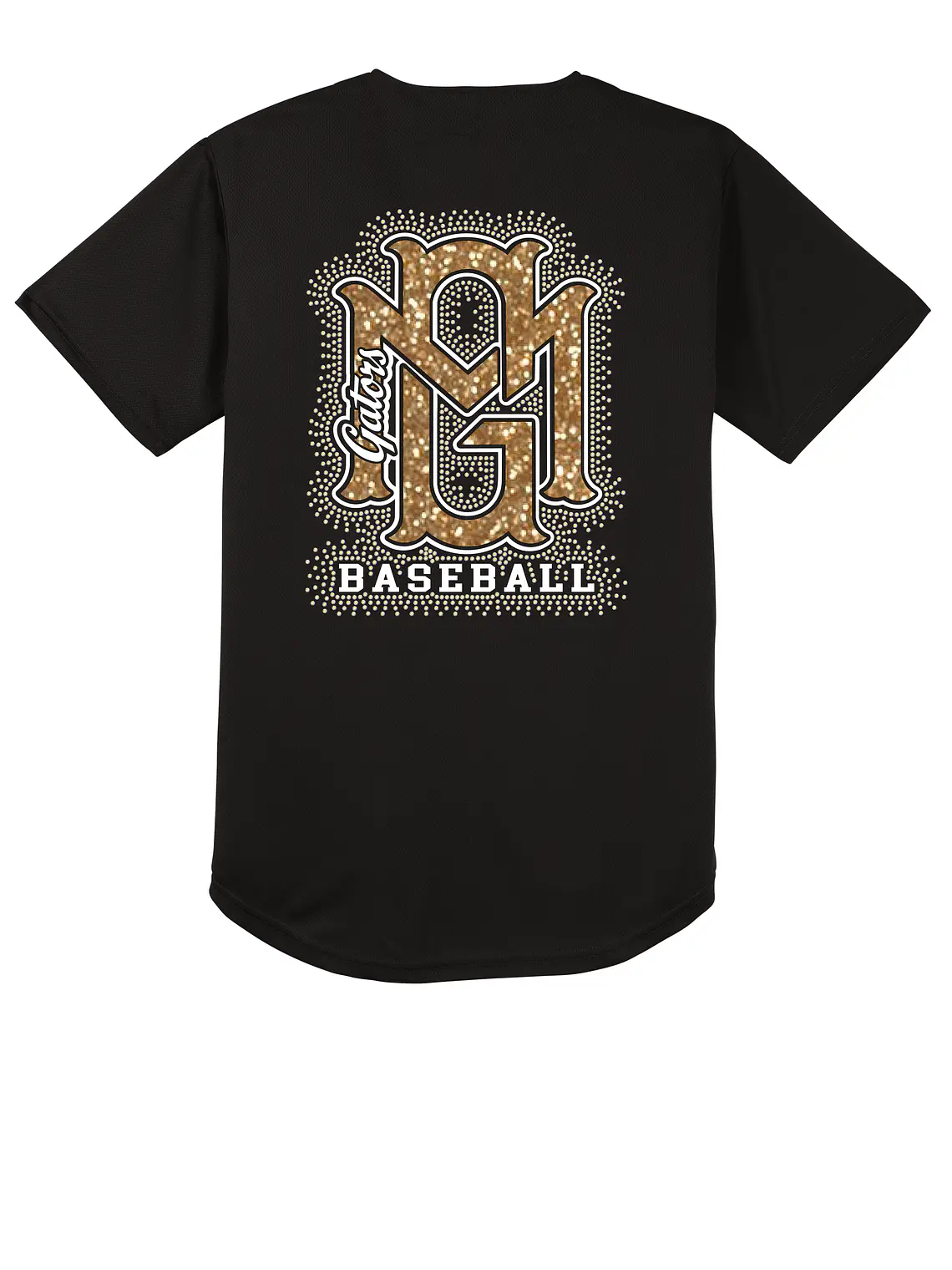 Black Gators Bling Baseball Jersey  1