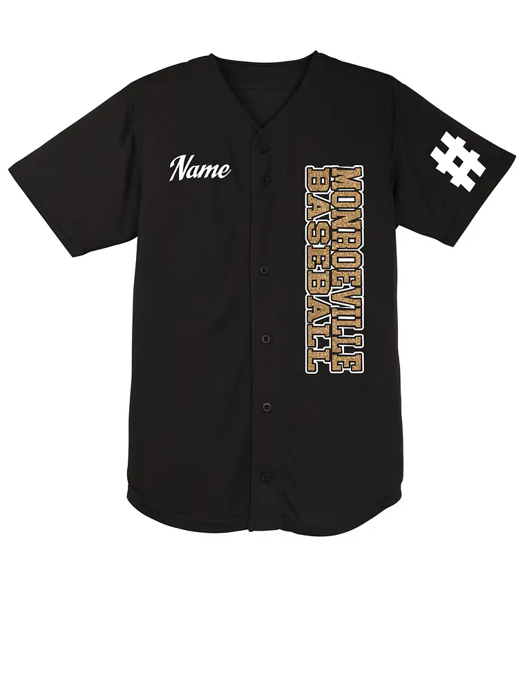 Black Gators Bling Baseball Jersey  2