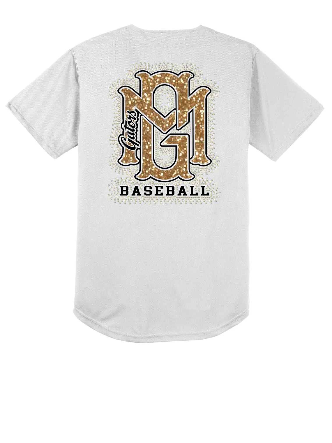 White Gators Bling Baseball Jersey  1