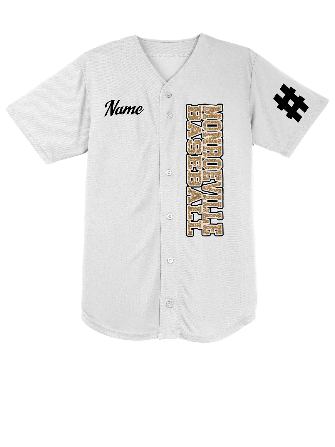 White Gators Bling Baseball Jersey  2