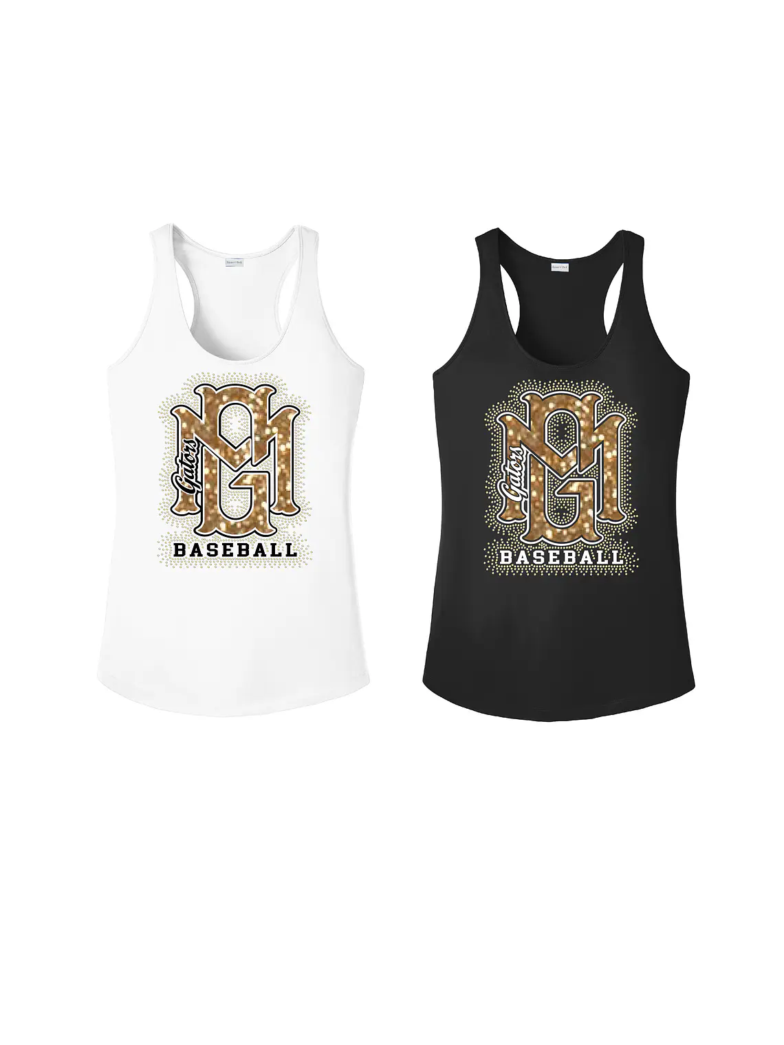 Women's Bling Racerback Baseball Tank 1
