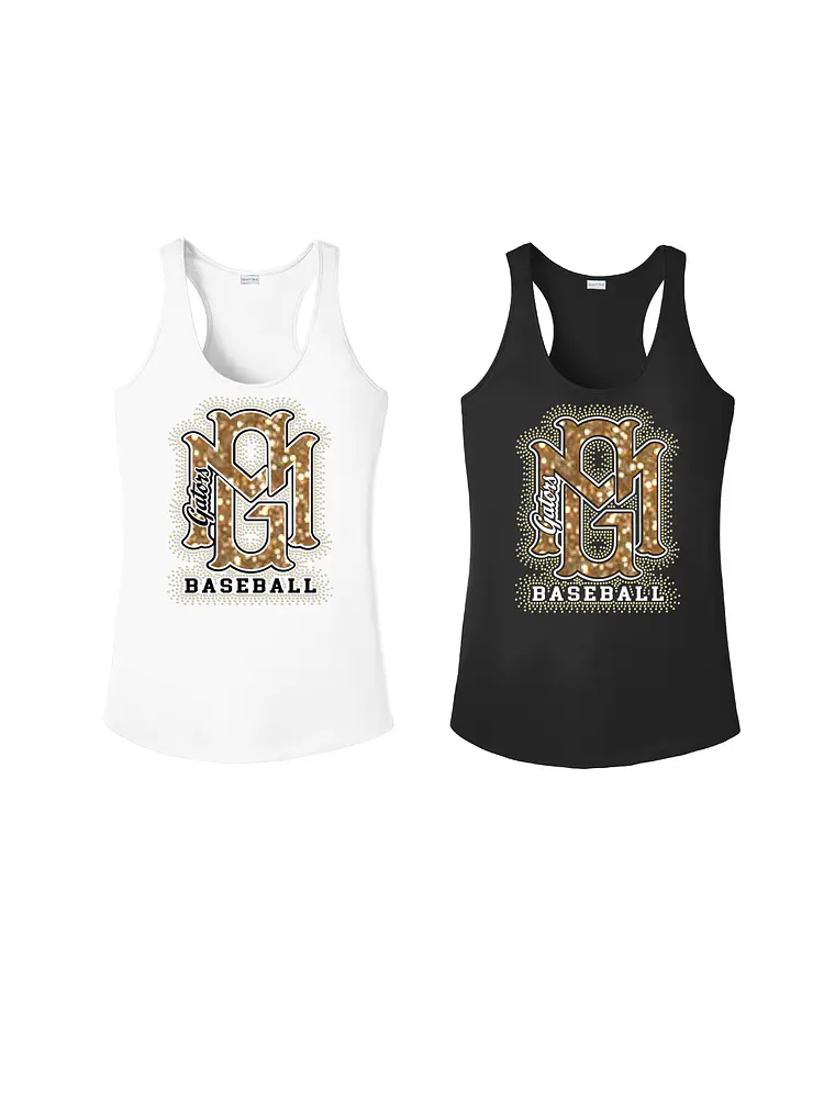 Women's Bling Racerback Baseball Tank 1