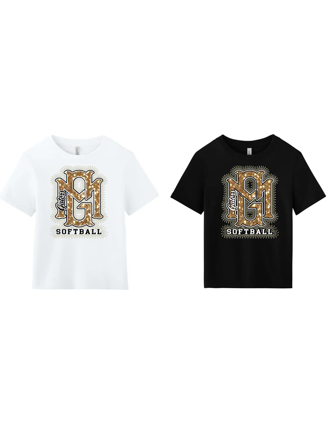 Women's Bling Heavyweight Softball Tee 1