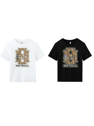 Women's Bling Heavyweight Softball Tee