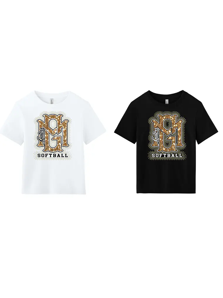 Women's Bling Heavyweight Softball Tee 1