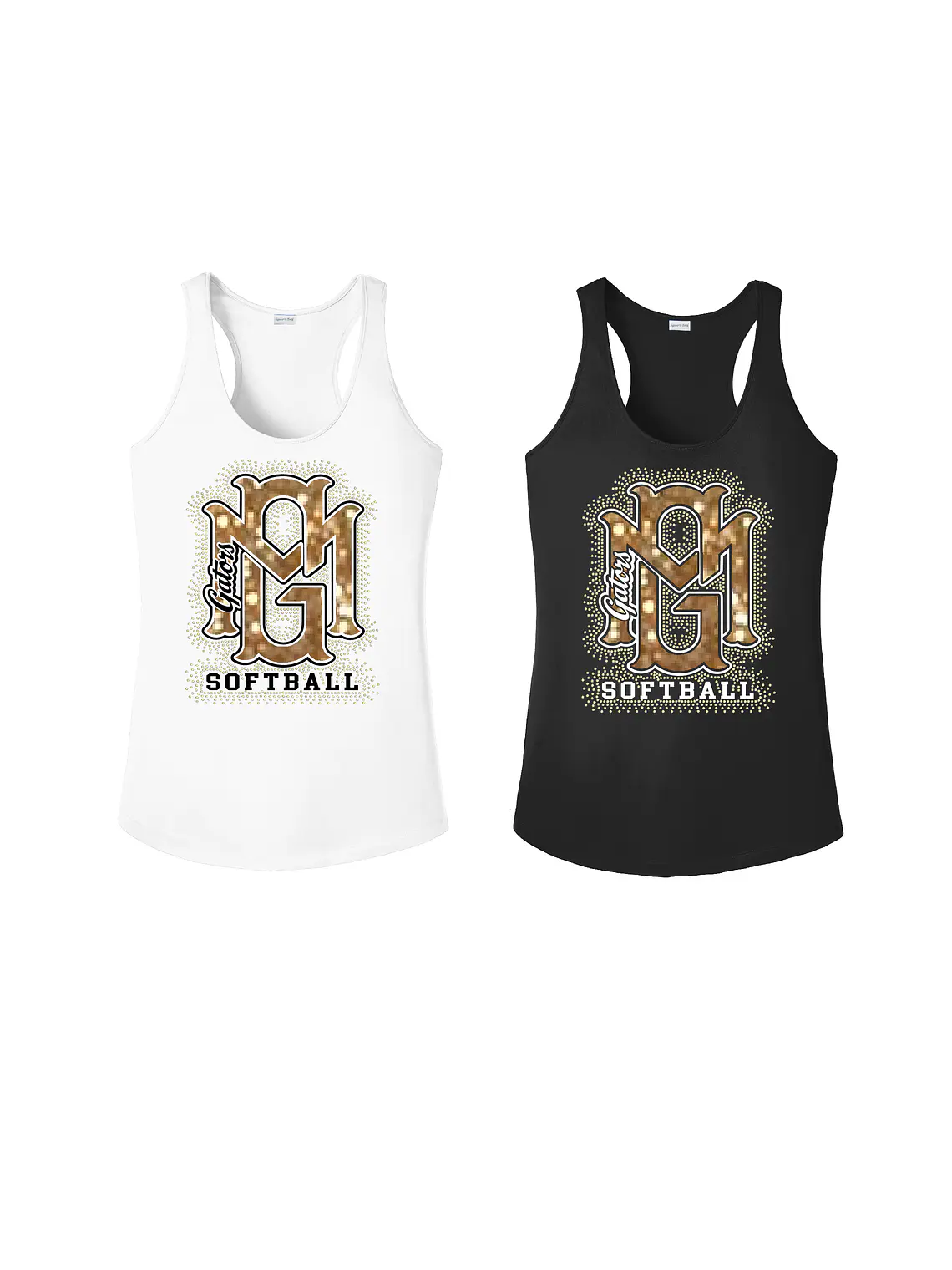 Women's Bling Racerback Softball Tank 1