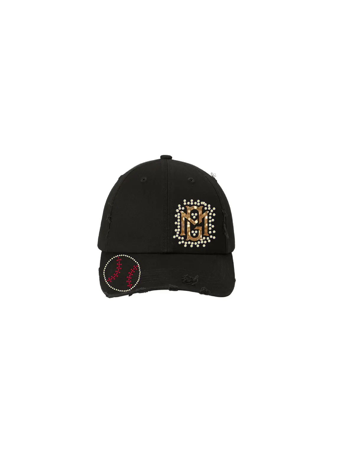 MG Distressed Bling Ball Cap 1