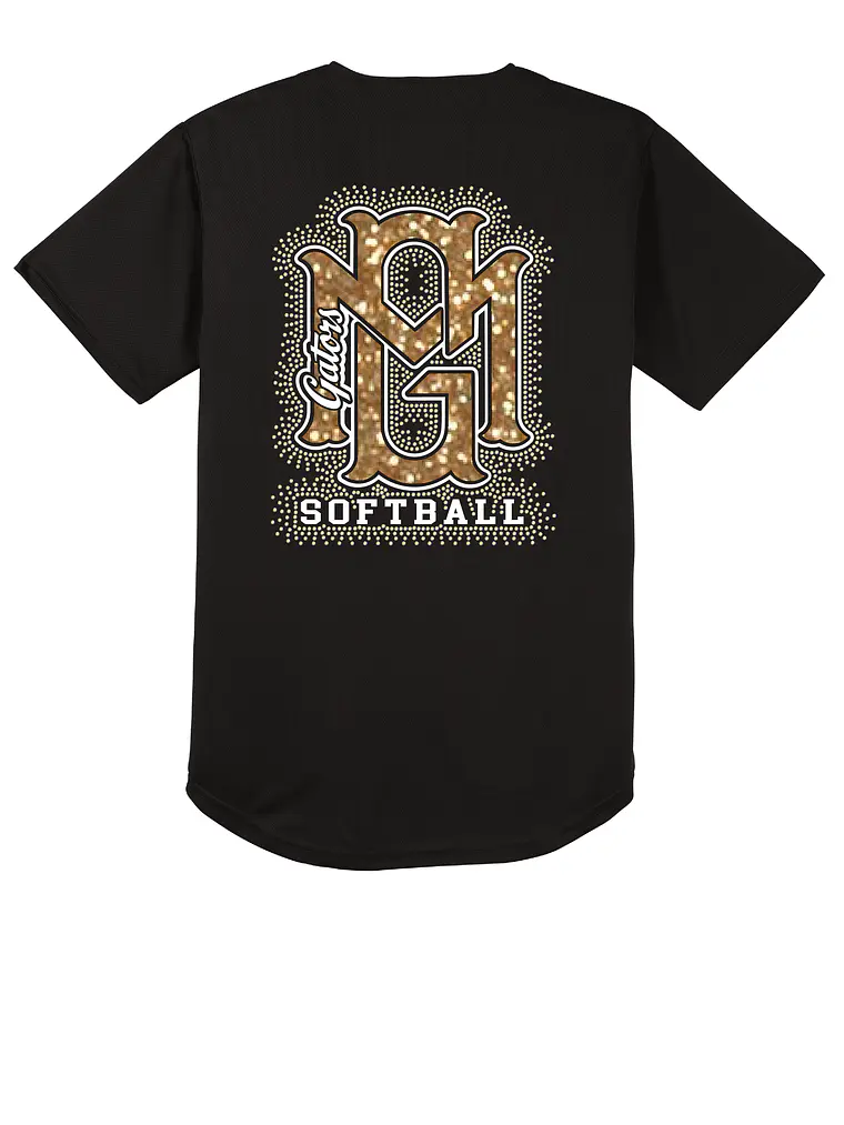 Black Gators Bling Softball Jersey 1