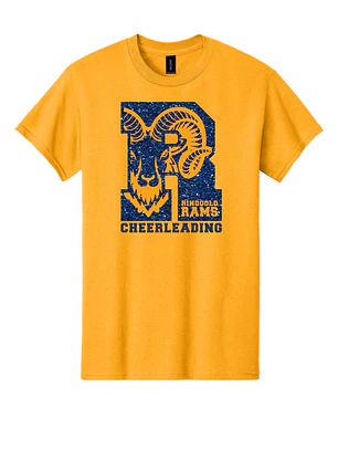 Gold Glitter Rams Cheer Tee