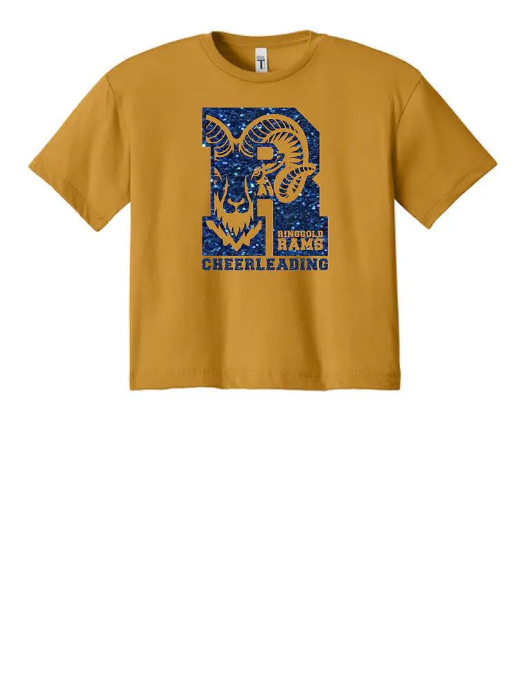 Cropped Gold Glitter Rams Tee 1