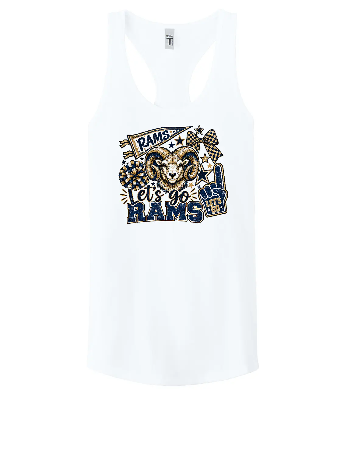 Let's Go Rams Racerback Tank 1