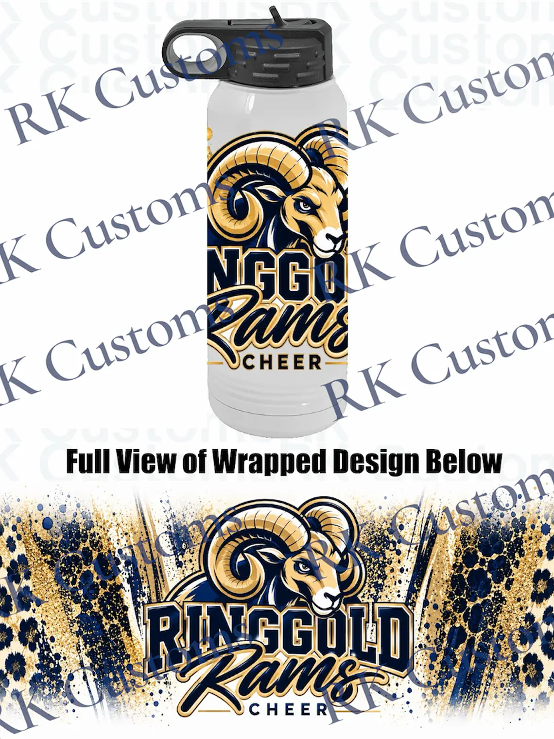 Ringgold Rams Cheer Water Bottle 1