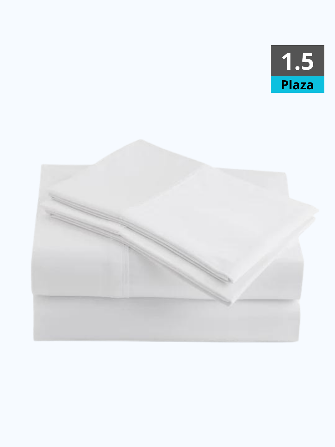 JUEGO DE SÁBANAS BLANCAS 1.5  PLAZA 2