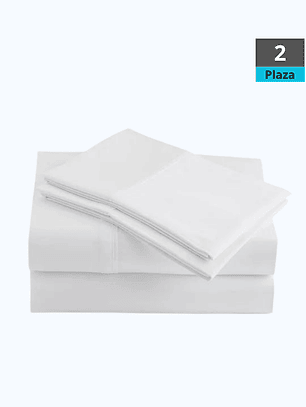JUEGO DE SÁBANAS BLANCAS 2 PLAZAS