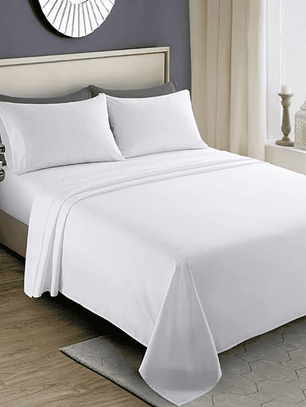 JUEGO DE SÁBANAS BLANCAS KING