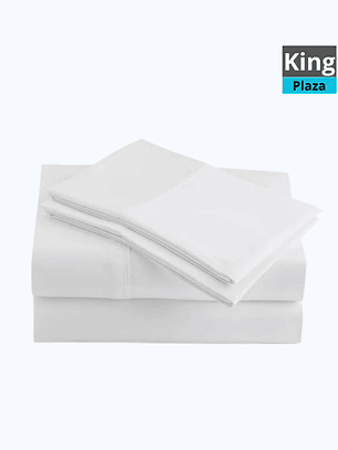 JUEGO DE SÁBANAS BLANCAS KING