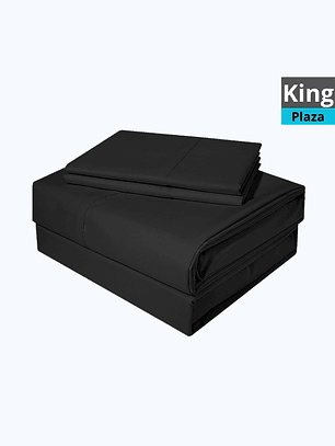 JUEGO DE SÁBANAS NEGRO KING