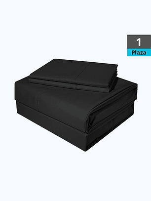 JUEGO DE SÁBANAS NEGRO 1 PLAZA
