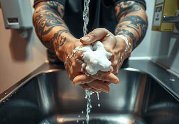 La importancia del lavado de manos técnico antes de cada sesión de tatuaje